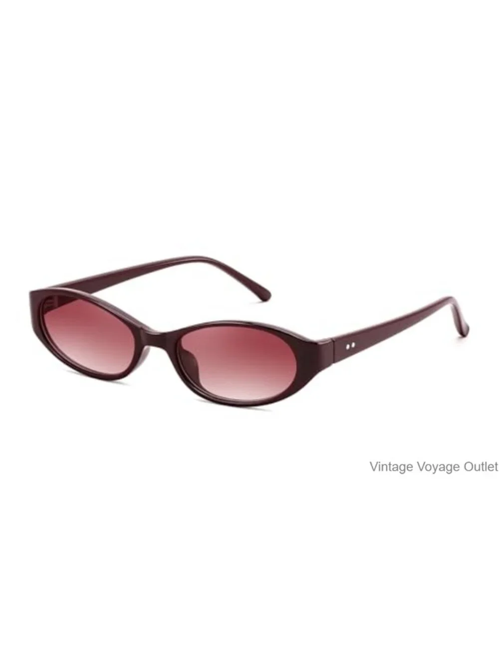 Retro Oval Cat Eye Sunglasses, Lightweight Thin Frame Narrow Y2K 90s Small